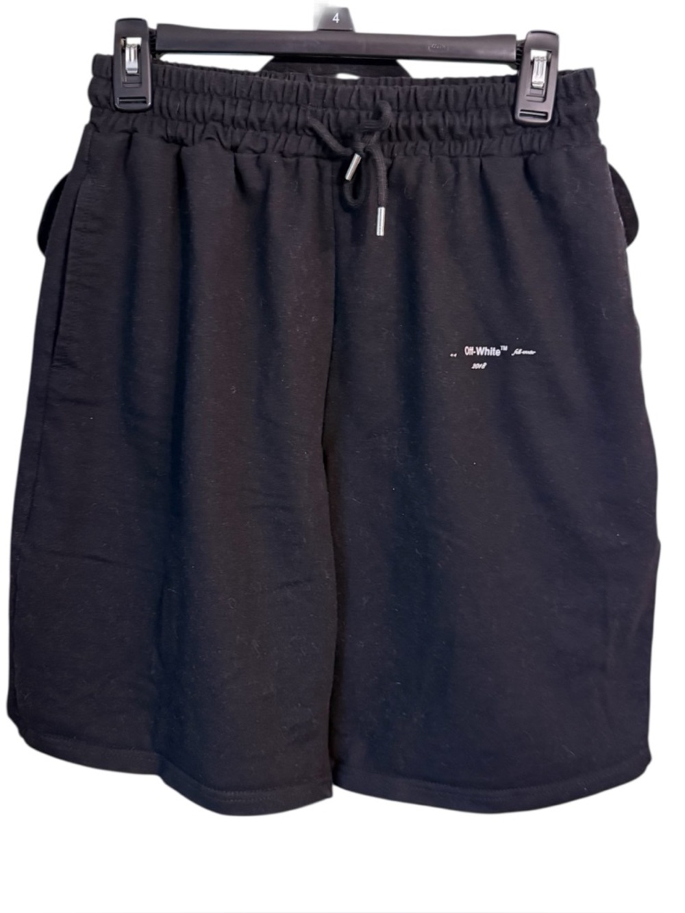 Off-White Black Sweatpants Shorts White Graphics, size XL